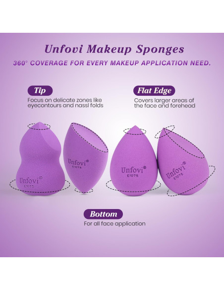 Juego de Esponjas de Maquillaje Unfovi 7 Piezas Sin Látex