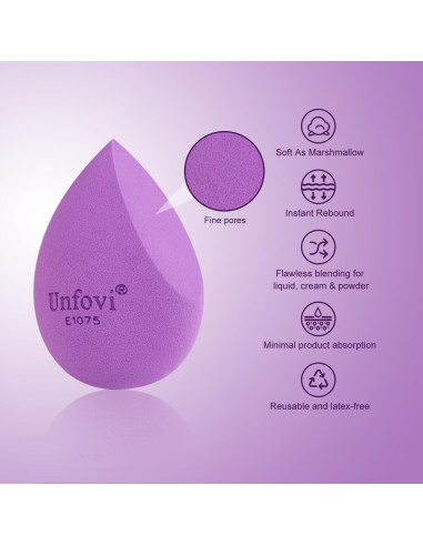 Juego de Esponjas de Maquillaje Unfovi 7 Piezas Sin Látex