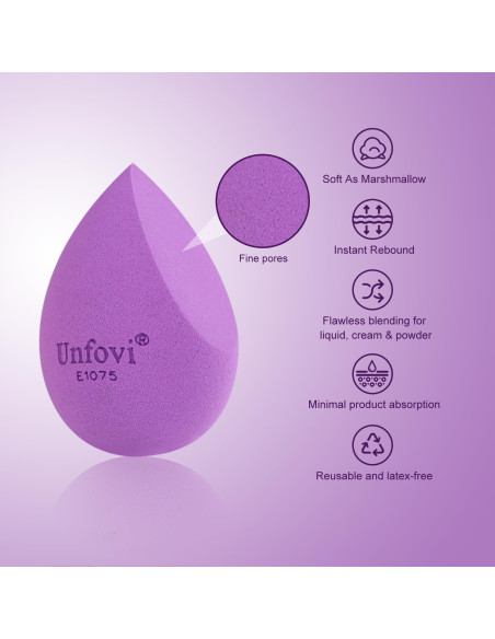Juego de Esponjas de Maquillaje Unfovi 7 Piezas Sin Látex