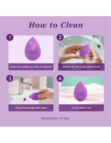 Juego de Esponjas de Maquillaje Unfovi 7 Piezas Sin Látex