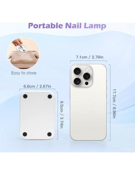 Lámpara de Uñas UV LED Madenia Inalámbrica 360 3 Temporizadores