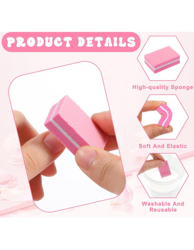 Bloques de Pulido de Uñas Simarro 50 Piezas Rosa 3.5x2.5cm