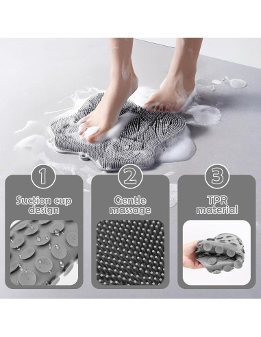 Alfombrilla de Exfoliación para Pies Silicona WOJVVK 29.5x27.4cm