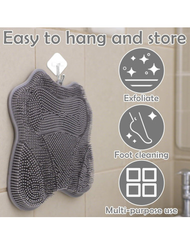 Alfombrilla de Exfoliación para Pies Silicona WOJVVK 29.5x27.4cm
