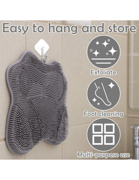 Alfombrilla de Exfoliación para Pies Silicona WOJVVK 29.5x27.4cm