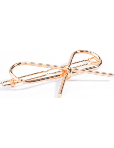 Clip para Cabello de Metal AKOAK Lazo Dorado y Plateado 2 Pzas