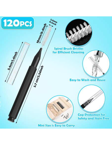 120 Cepillos Interdentales MAPVOLUT para Cuidado Oral Negro