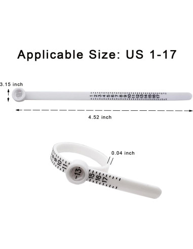 Calibrador de Tamaño de Anillo Reutilizable Labriciyon 1-17