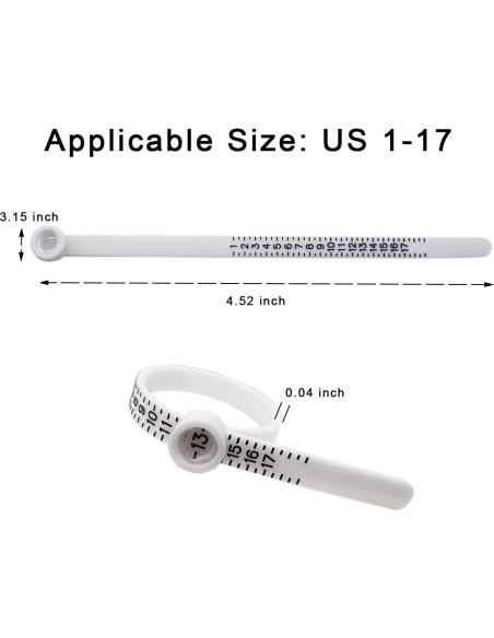 Calibrador de Tamaño de Anillo Reutilizable Labriciyon 1-17