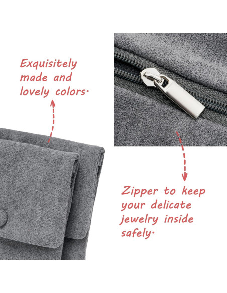 Bolsos de Joyas Pequeños WSXBAGY Terciopelo Gris y Verde 10.16cm