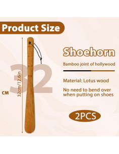 Cucharas de Zapato de Madera Xorim - 32 cm, 2 Piezas 2
