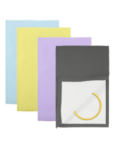 Set de Paños de Pulido de Joyería XLIUAX 4Pcs Microfibra 25x30cm