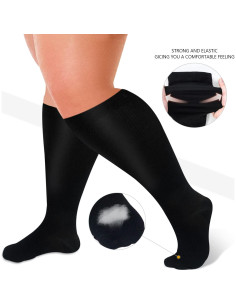 Calcetines de Compresión Diu Life 3 Pares Talla Grande Negro 2