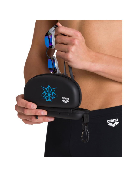 Funda Dura para Gafas de Natación Arena, Todo Negro, Unisex