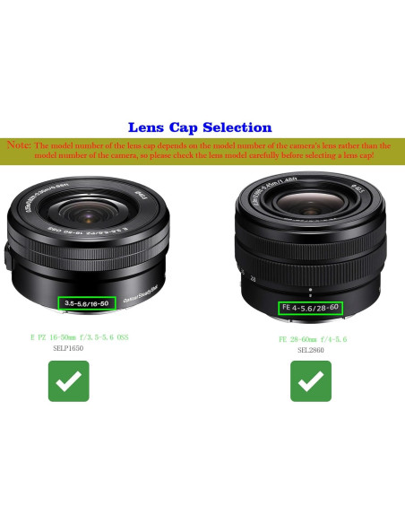 Tapa de lente 40.5mm + trasera para Sony E PZ 16-50mm