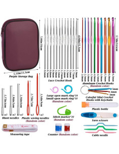 Kit de Ganchillos Ergonómico Zlulary 86 Piezas con Accesorios 2