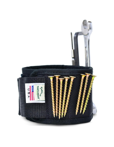 Banda Magnética de Muñeca Turtleback - Ajustable, Nylon, Negro