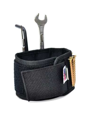 Banda Magnética de Muñeca Turtleback - Ajustable, Nylon, Negro