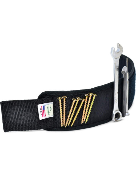 Banda Magnética de Muñeca Turtleback - Ajustable, Nylon, Negro