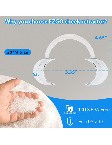 Retractor Bucal EZGO 20 Piezas Tamaño M para Blanqueamiento Dental
