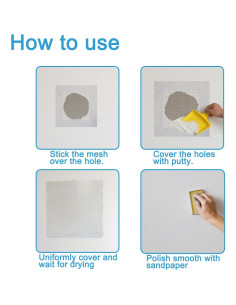 Kit de Parcheo de Dry Wall HSDNDUR 10 Piezas Autoadhesivo 2