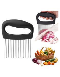 Cortador de Cebolla FANTEXY 16 Púas Acero Inoxidable 12 cm