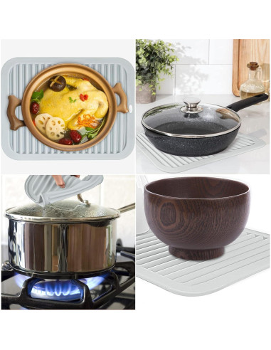 Trivetes de Silicona TOPULORS 3 Pcs Resistentes al Calor