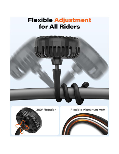 Ventilador A2C para Bicicleta Peloton 4.7" Recargable 4000mAh