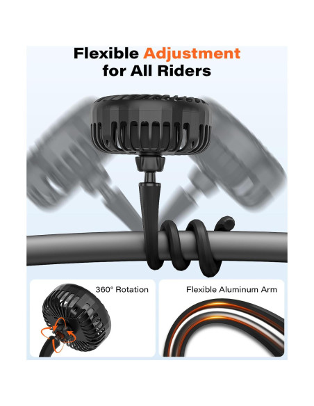 Ventilador A2C para Bicicleta Peloton 4.7" Recargable 4000mAh