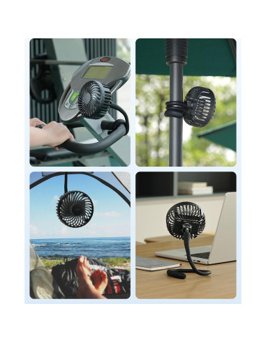 Ventilador A2C para Bicicleta Peloton 4.7" Recargable 4000mAh