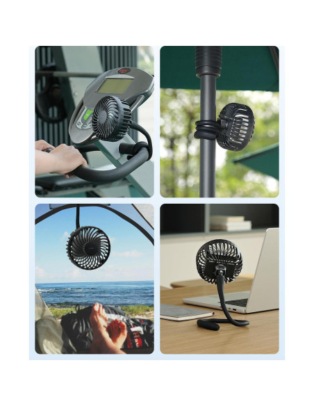 Ventilador A2C para Bicicleta Peloton 4.7" Recargable 4000mAh