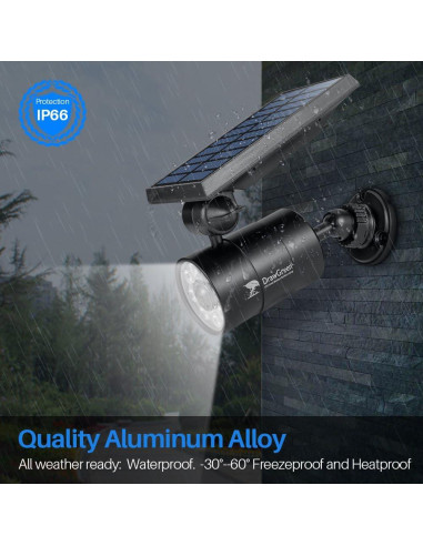 Luces de Movimiento Solar DrawGreen 1400LM Aluminio Negro