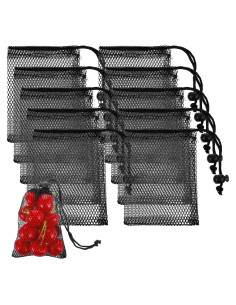 10 Bolsas de Malla con Cierre de Cordón Ymapinc 14x10.5cm