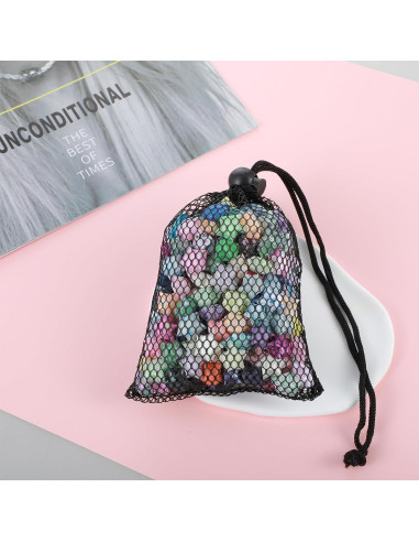 10 Bolsas de Malla con Cierre de Cordón Ymapinc 14x10.5cm