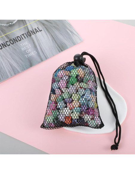 10 Bolsas de Malla con Cierre de Cordón Ymapinc 14x10.5cm