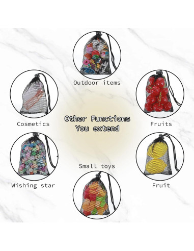 10 Bolsas de Malla con Cierre de Cordón Ymapinc 14x10.5cm