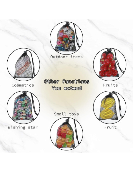 10 Bolsas de Malla con Cierre de Cordón Ymapinc 14x10.5cm