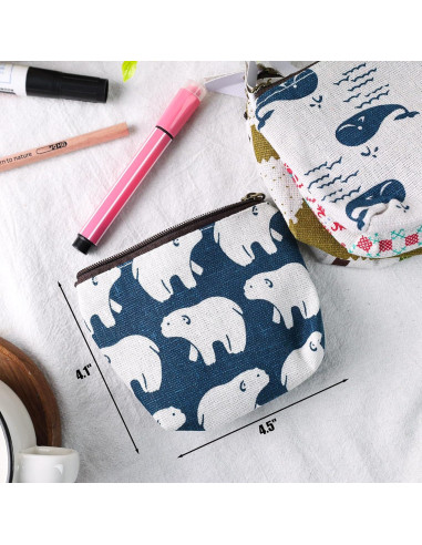 Koogel 5 Monederos de Lona con Cremallera - Estilos Variados