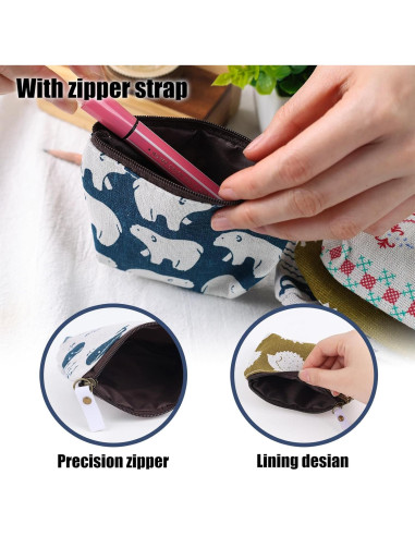 Koogel 5 Monederos de Lona con Cremallera - Estilos Variados
