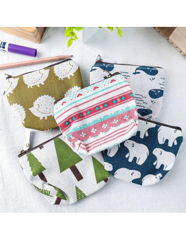 Koogel 5 Monederos de Lona con Cremallera - Estilos Variados