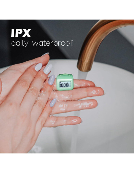 Contador de Dedos Digital Arvakr Recargable IPX8 Verde