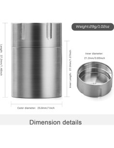 Estuche de Pastillas TISUR de Titanio Impermeable 3.73 cm 2