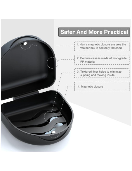 Caja de Retenedor BVN Negra para Alineadores y Protectores Bucales