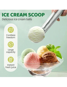 Cucharón de Helado Antiadherente Zrpot 18.5cm Plata 2