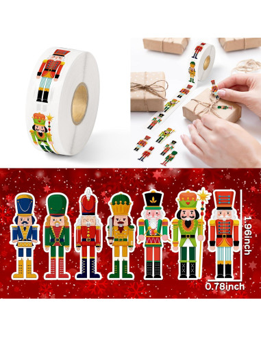 500 Etiquetas Adhesivas de Cascanueces Kirako - Navidad