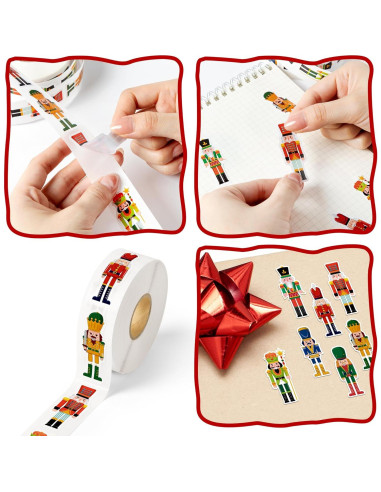 500 Etiquetas Adhesivas de Cascanueces Kirako - Navidad