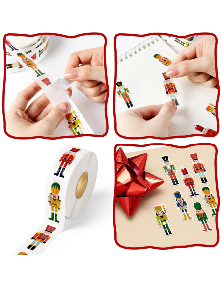 500 Etiquetas Adhesivas de Cascanueces Kirako - Navidad