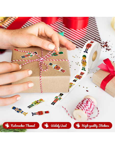 500 Etiquetas Adhesivas de Cascanueces Kirako - Navidad