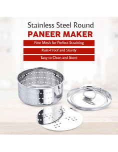 Molde Redondo de Acero Inoxidable Voqo 250ML para Paneer y Tofu 2