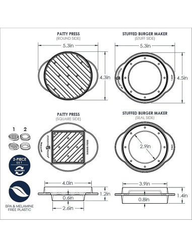 Molde para Hamburguesas Rellenas Nordic Ware 365 - Plástico Duradero
